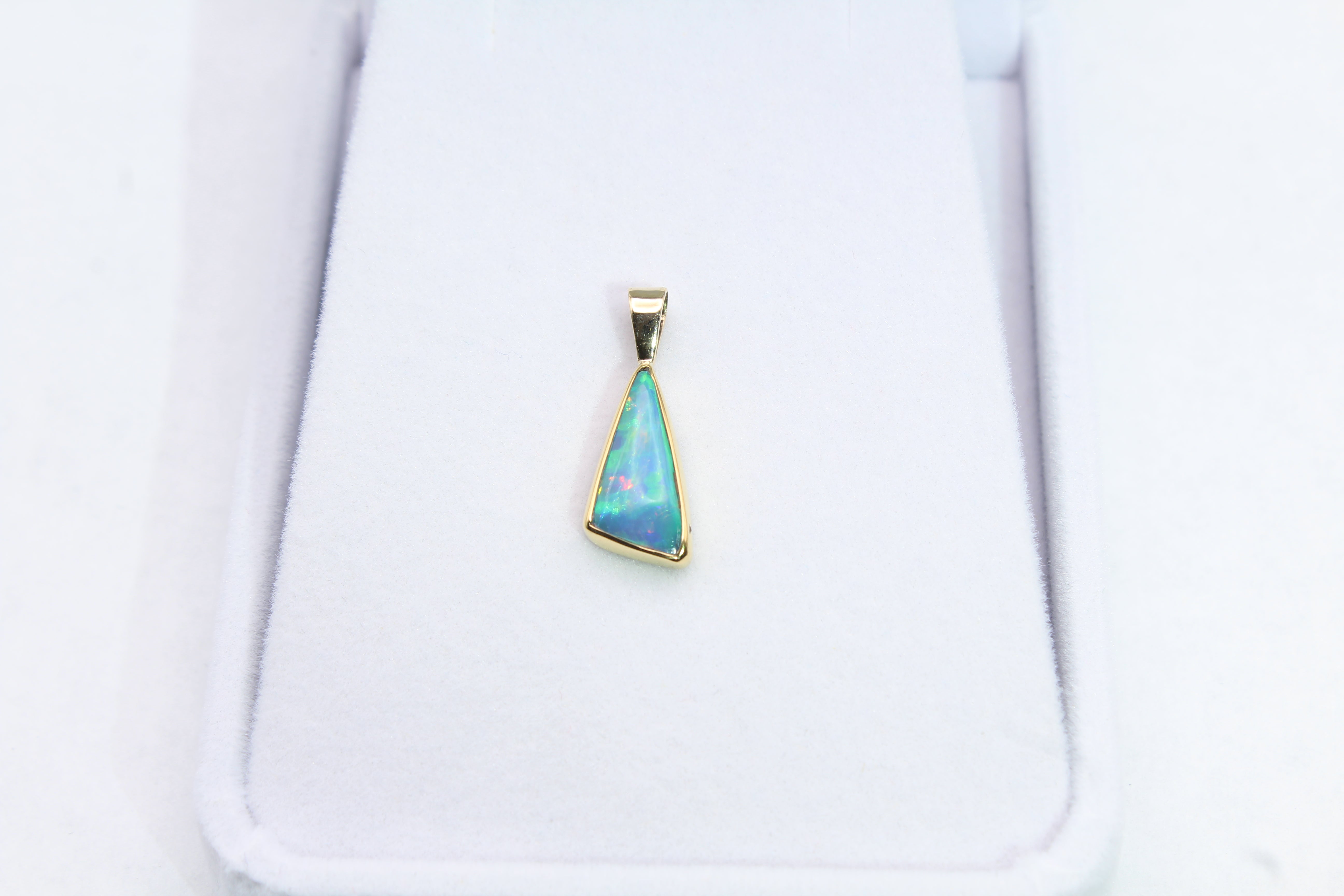 October Birthstone Pendant | Genuine Ethiopian Opal in Gold