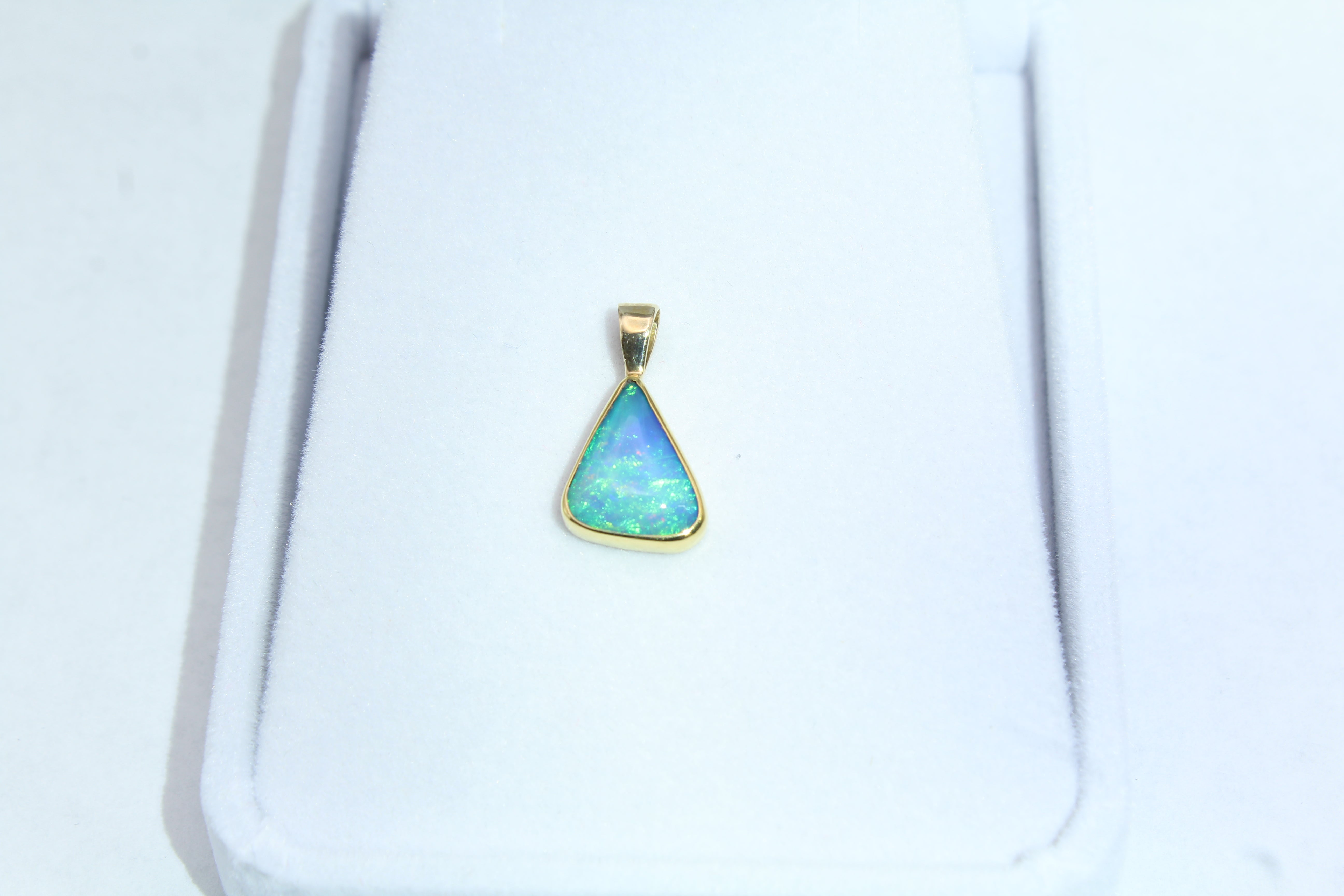 Vibrant Ethiopian Opal Freeform Pendant | 22k & 14k Gold