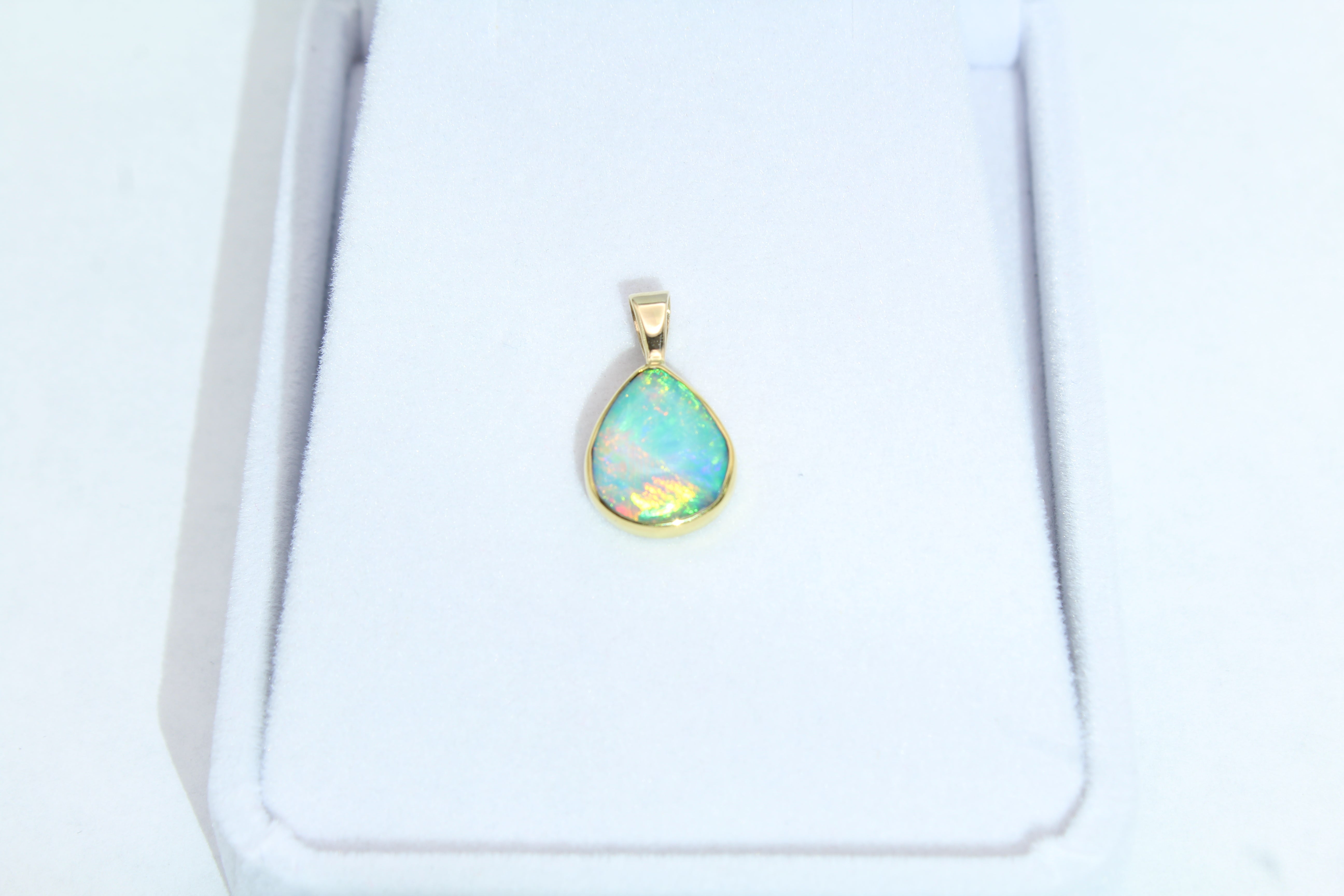 Unique Play-of-Color Ethiopian Opal Pendant | 22k & 14k Gold