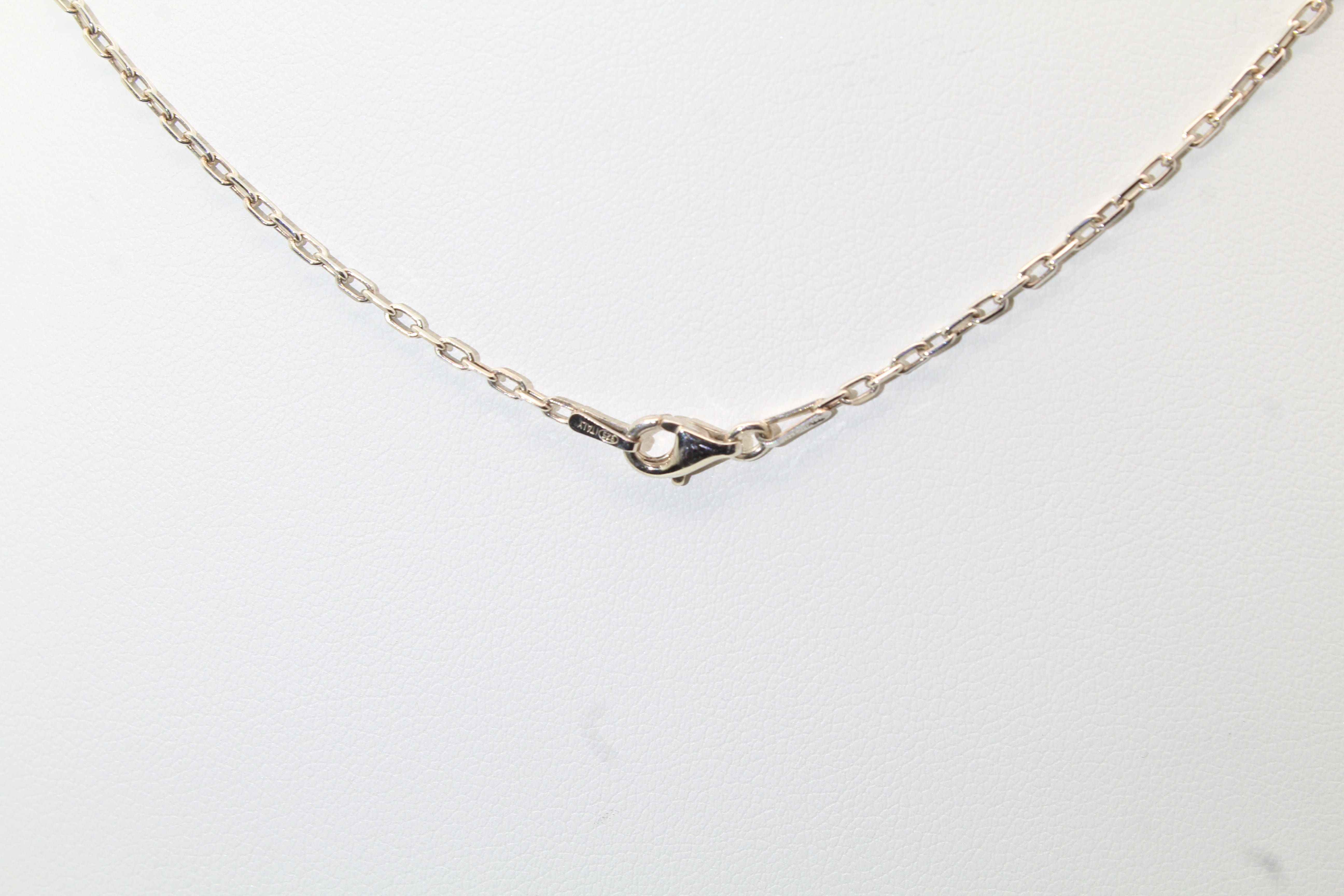Minimalist Floating Opal Necklace | Sterling Silver & Green Fire Opal